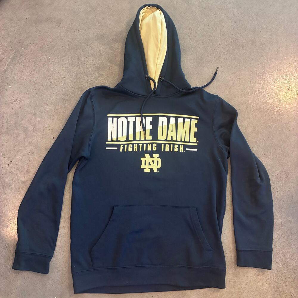 Colosseum Norte Dame Fighting Irish Navy blue hoodie collegiate sweater Small